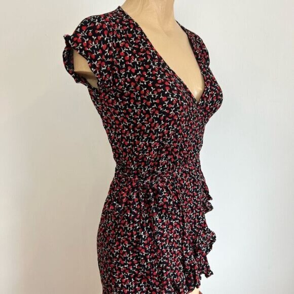 Tropiks Swimwear Women’s XS Floral Short Sleeve Asymmetrical Cover Up Dress NWT - Picture 2 of 10